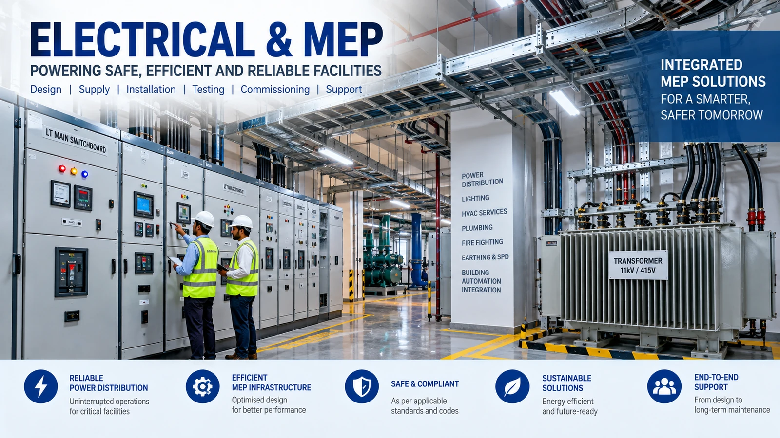 Electrical and MEP technical infographic.