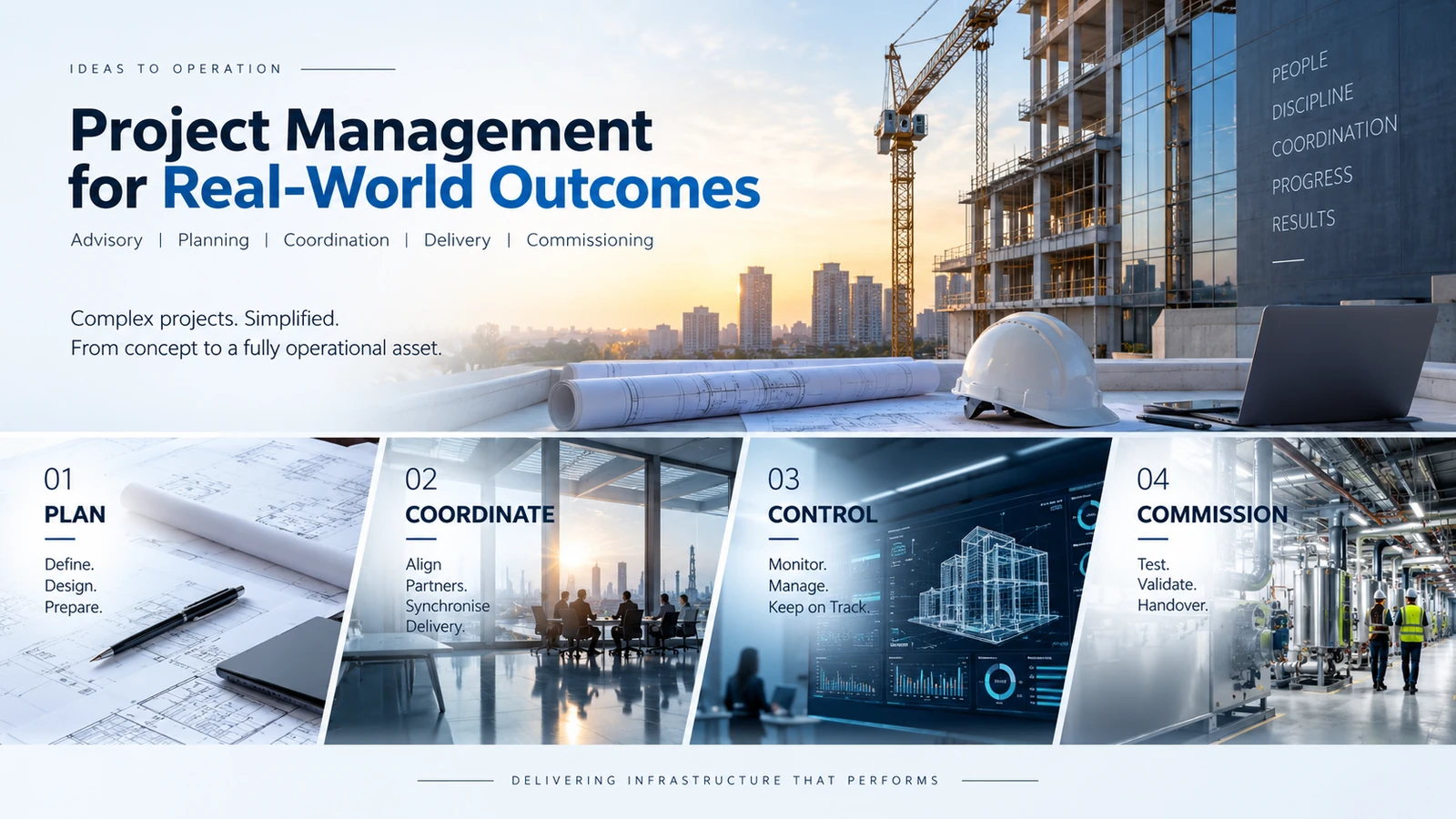 Consultancy and project management technical infographic.