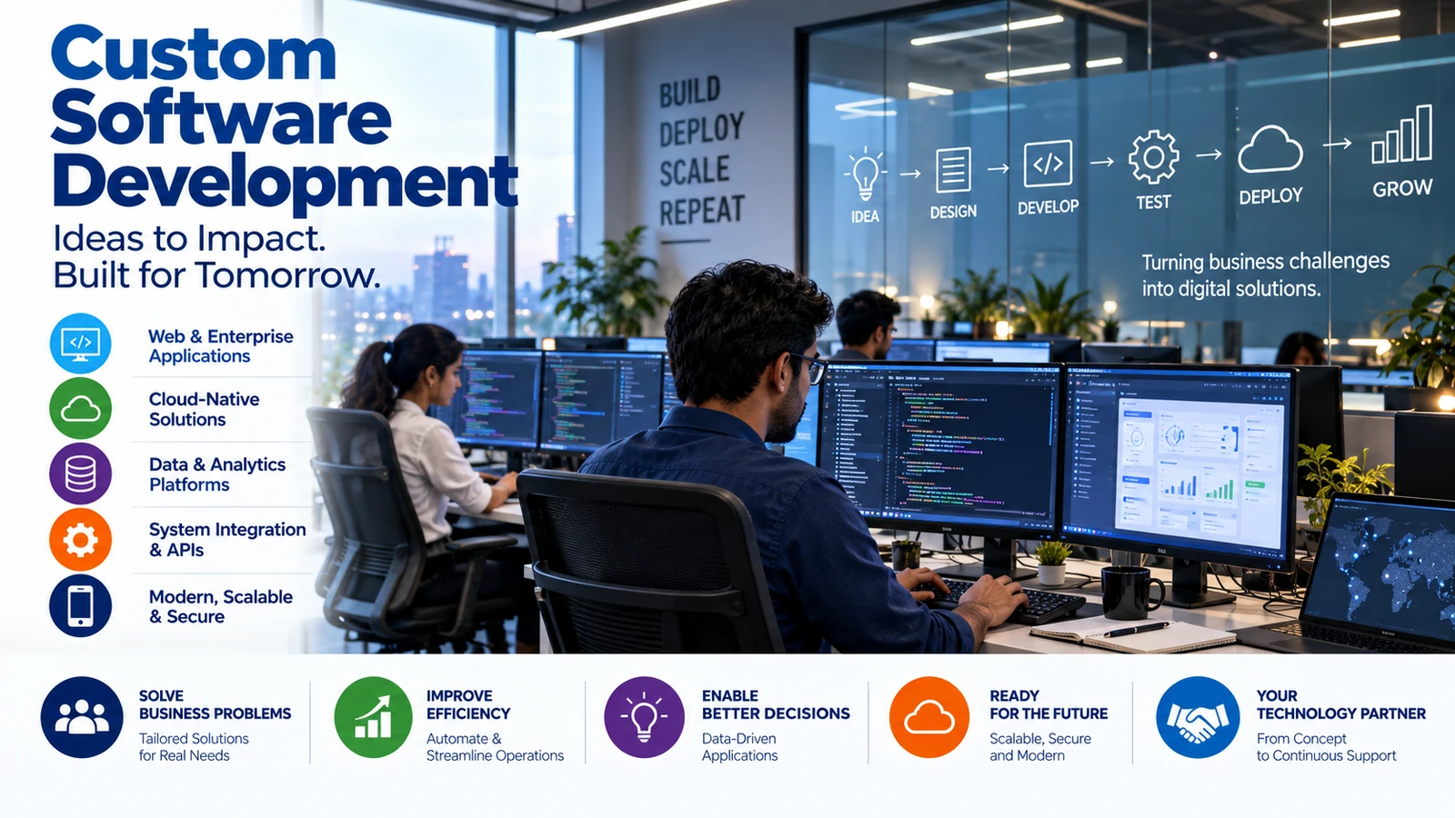 Software and applications technical infographic.